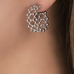Silver Dot Hoops