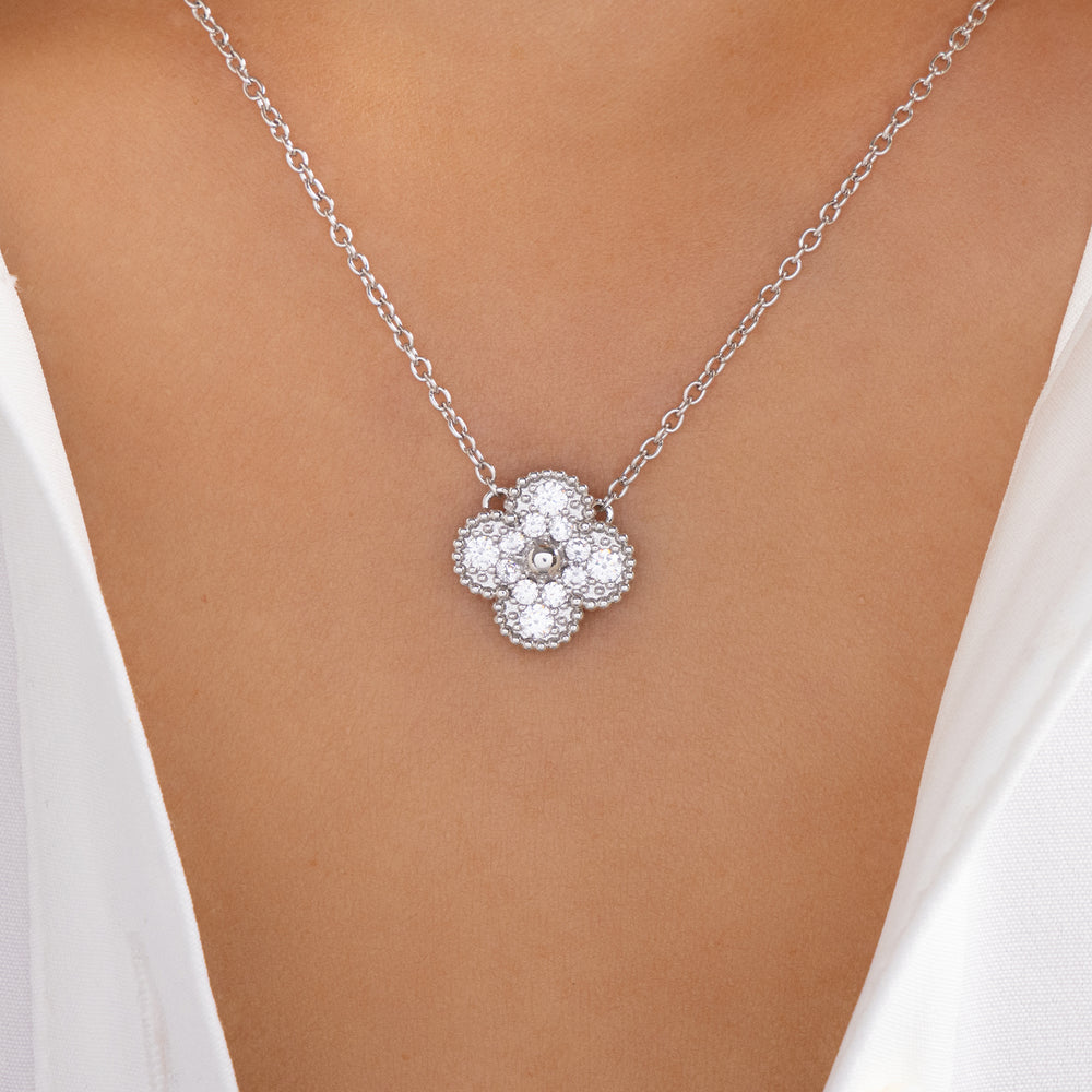 Crystal Maria Steffy Necklace (Silver)