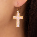 Jenna Cross Earrings (Pink)