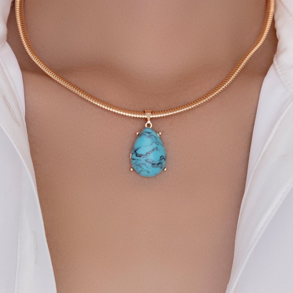 Kelly Pendant Necklace (Turquoise)
