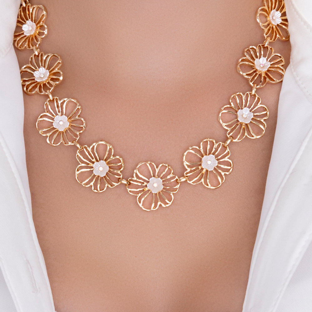 Carmen Flower Row Necklace
