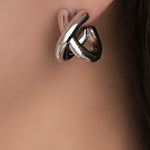 Silver X Hoops