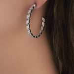 Silver Crystal Abbie Hoops
