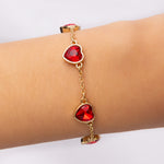 Crystal Millie Heart Bracelet (Red)