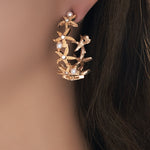 Crystal Starfish Hoops