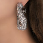 Crystal Tracey Hoops (Silver)