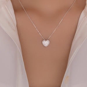 Silver Crystal Heart Necklace