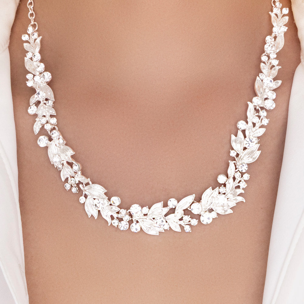 Silver Crystal Arabella Necklace