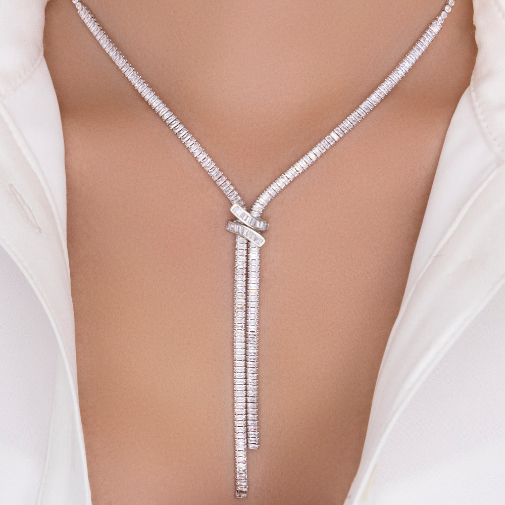 Silver Crystal Martin Necklace