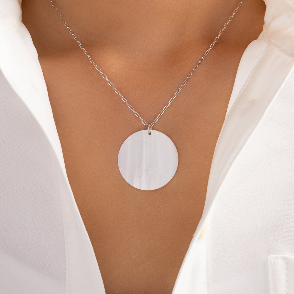 Allie Faux Pearl Necklace (Silver)