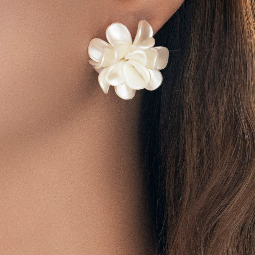 White Flower Earrings