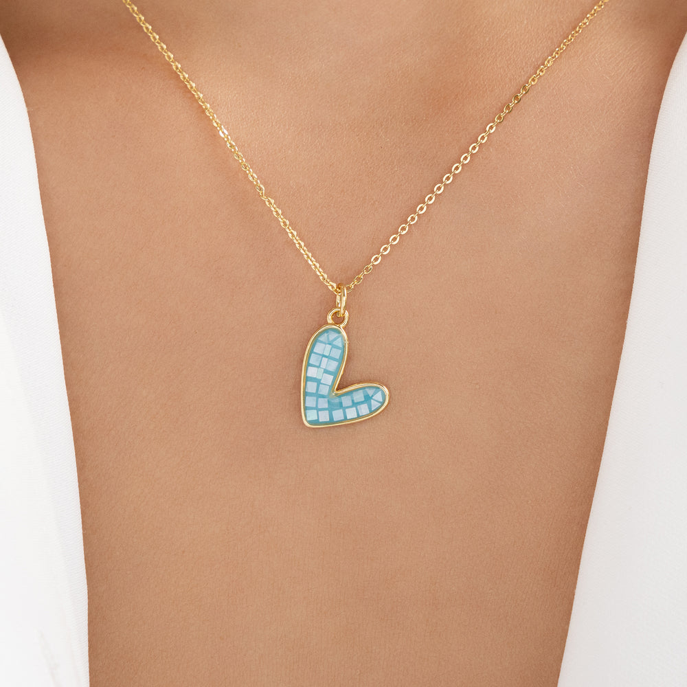 Lennon Heart Necklace (Turquoise)