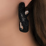 Crystal Tracey Hoops (Black)