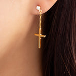 Small Simple Cross Earrings