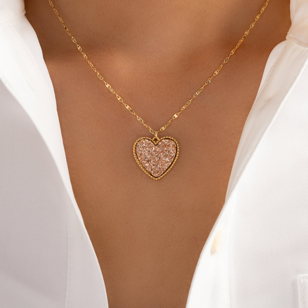 Jenna Heart Necklace (Pink)