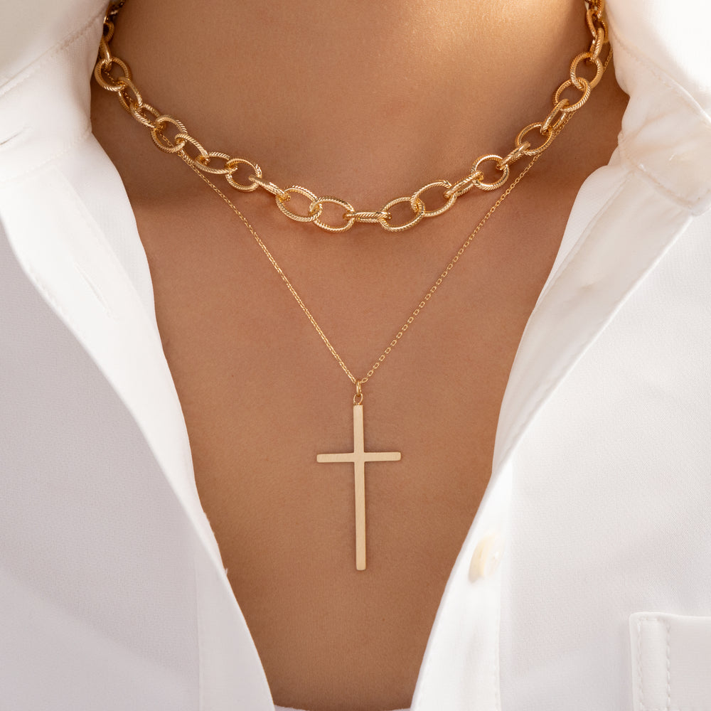 Matte Cross Necklace