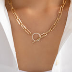 Matte Chain & Crystal Necklace