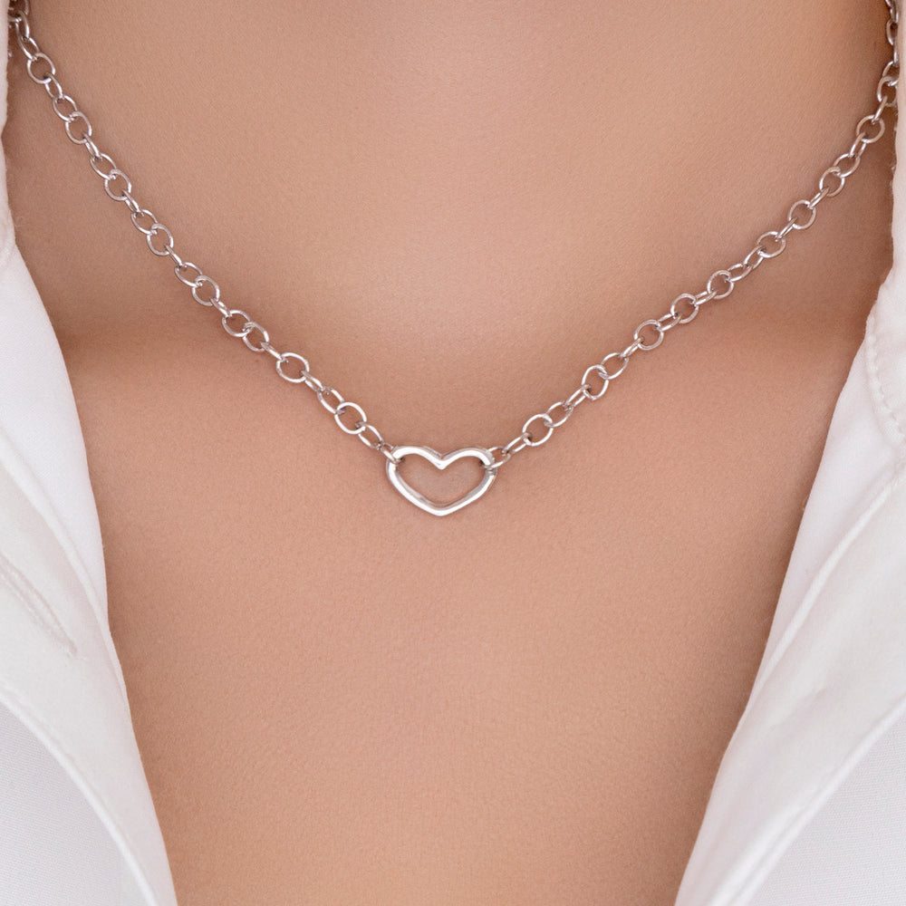Polly Heart Necklace (Silver)