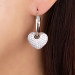 Crystal Lindsay Heart Earrings (Silver)