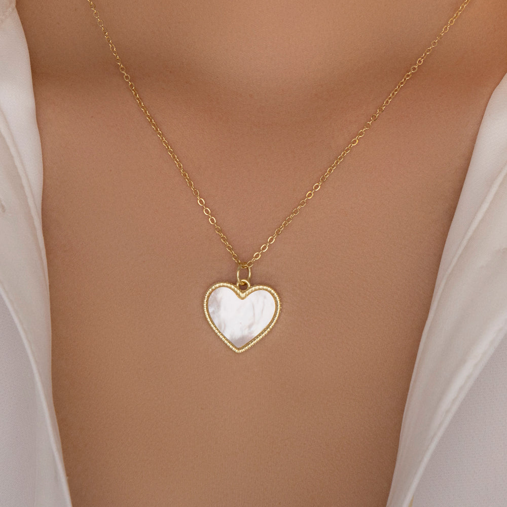 Ramona Heart Necklace (White)