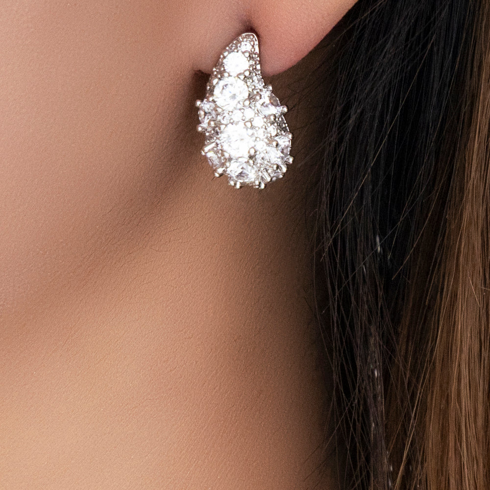 Crystal Paula Earrings (Silver)