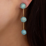 Blue Crystal Ball Earrings