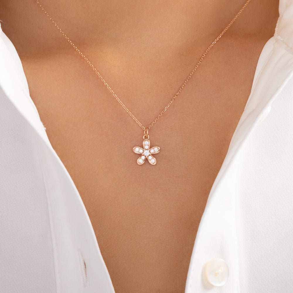 Rose Gold Athena Flower Necklace