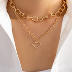 Gold Heart & Link Necklace