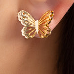 Butterfly & Big Pearl Earrings