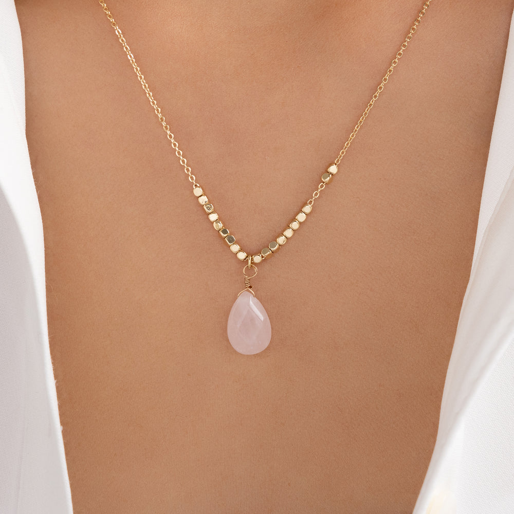Dainty Pink Pendant Necklace