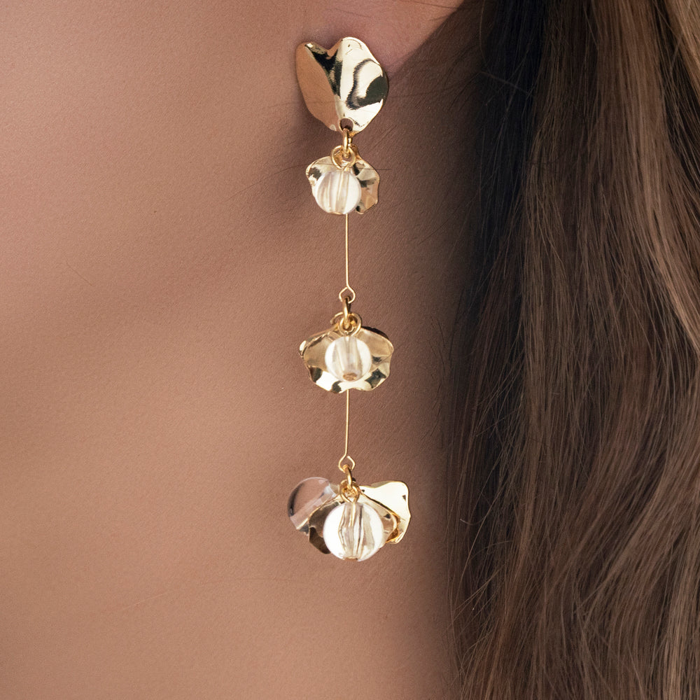 Gold Speck Drop Earrings