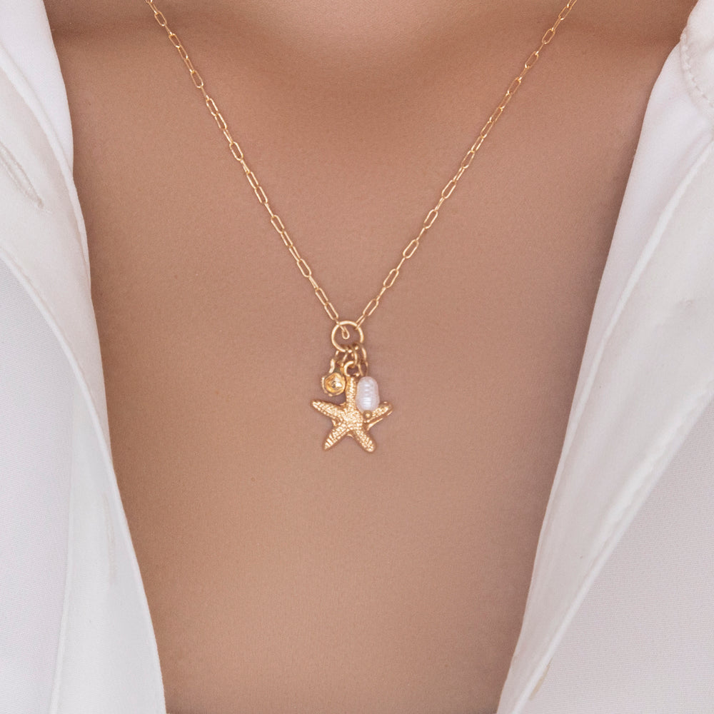 Starfish & Pearl Necklace