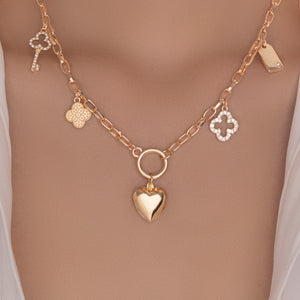 Robin Heart Charm Necklace