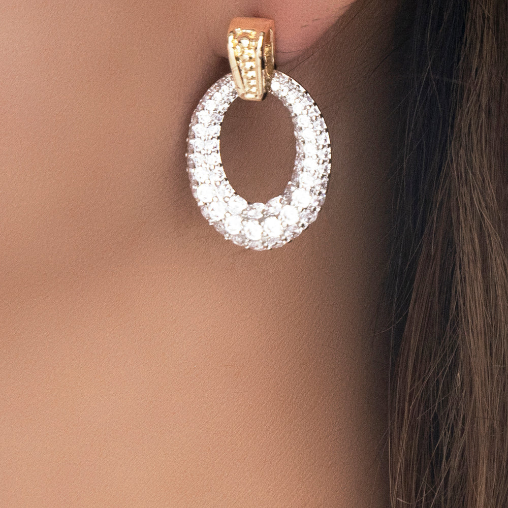 Silver & Gold Crystal Earrings