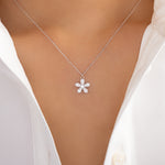 Silver Athena Flower Necklace