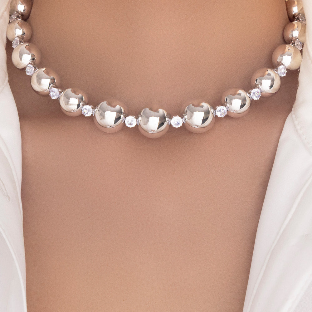 Angela Ball Choker (Silver)