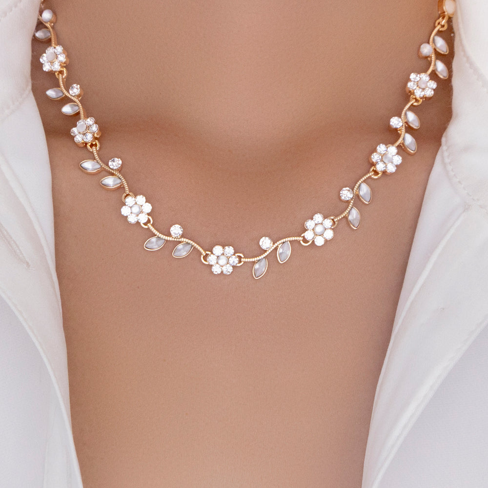 Crystal Flower Vine Necklace