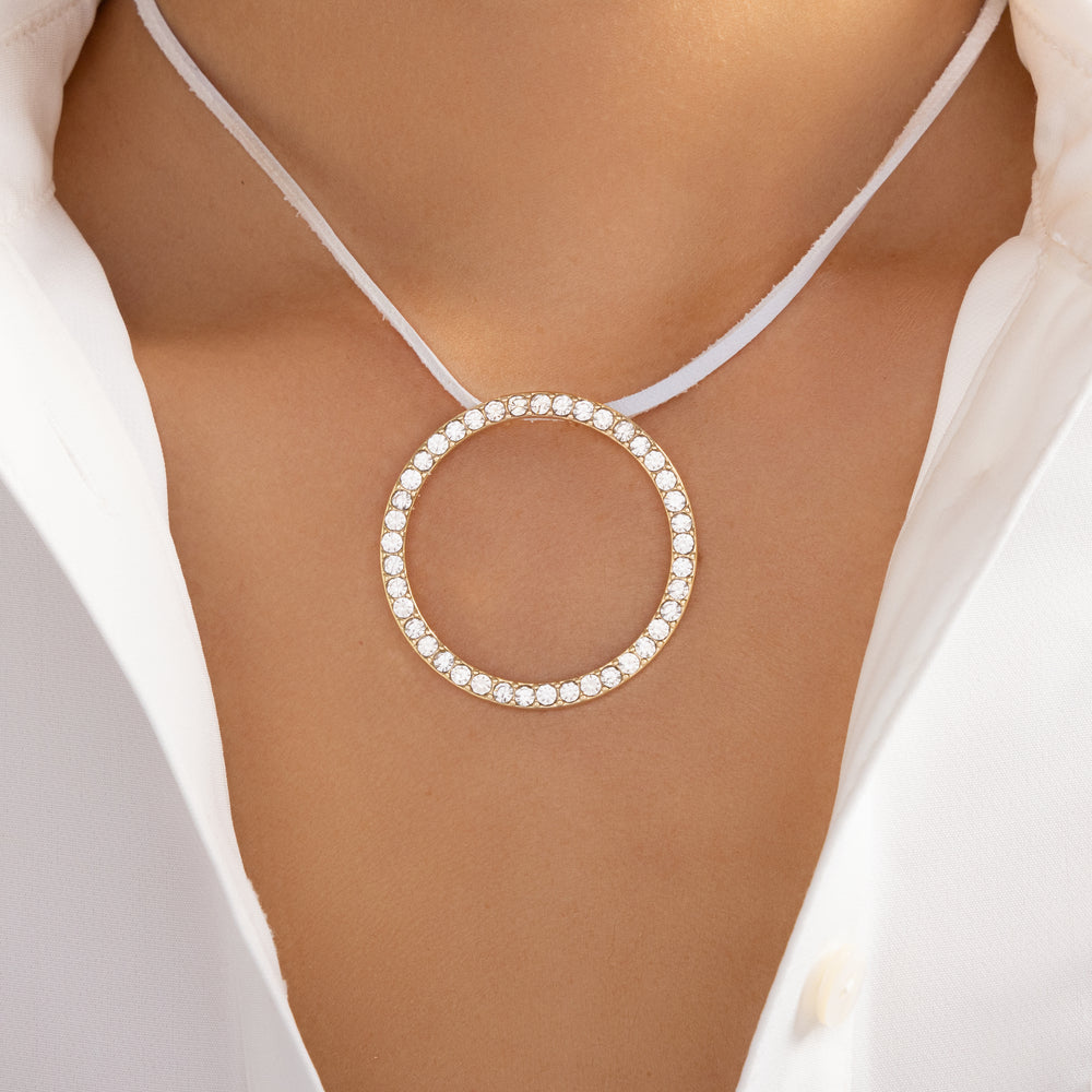 Crystal Circle Pendant Necklace