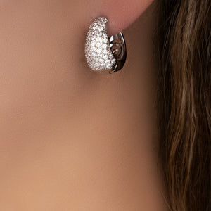 Classic Crystal Hoops (Silver)