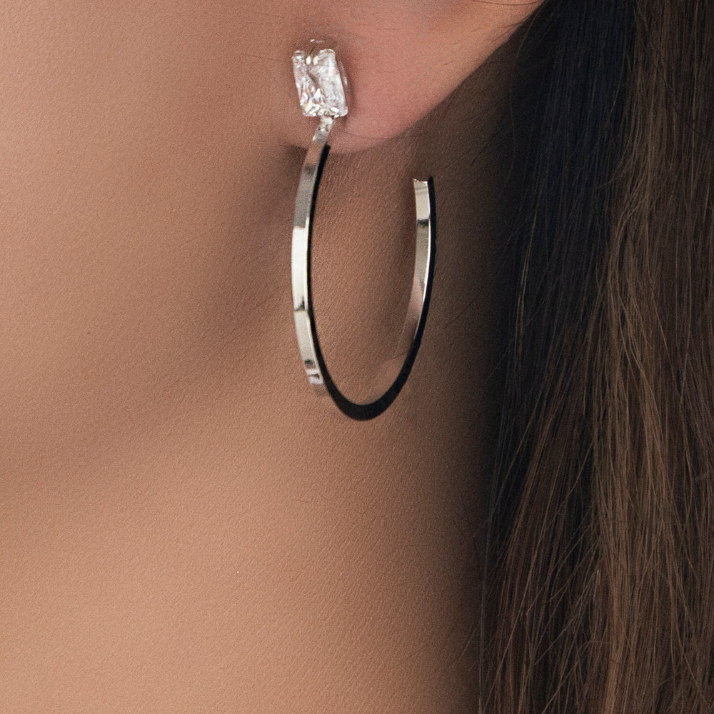 Silver Single Crystal Hoops