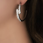 Crystal Angelo Hoops (Silver)