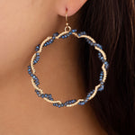 Bead Twist Earrings (Blue)