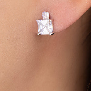 Mini Square Earrings (Silver)