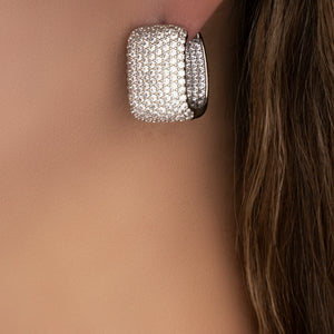 Crystal Nala Hoops (Silver)