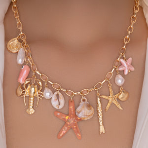 Delilah Shell Necklace (Pink)