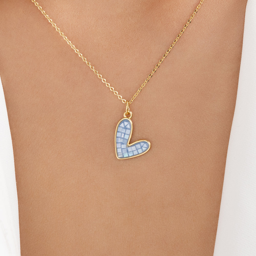 Lennon Heart Necklace (Blue)