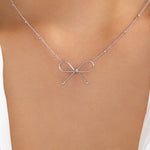 Simple Bow Necklace (Silver)