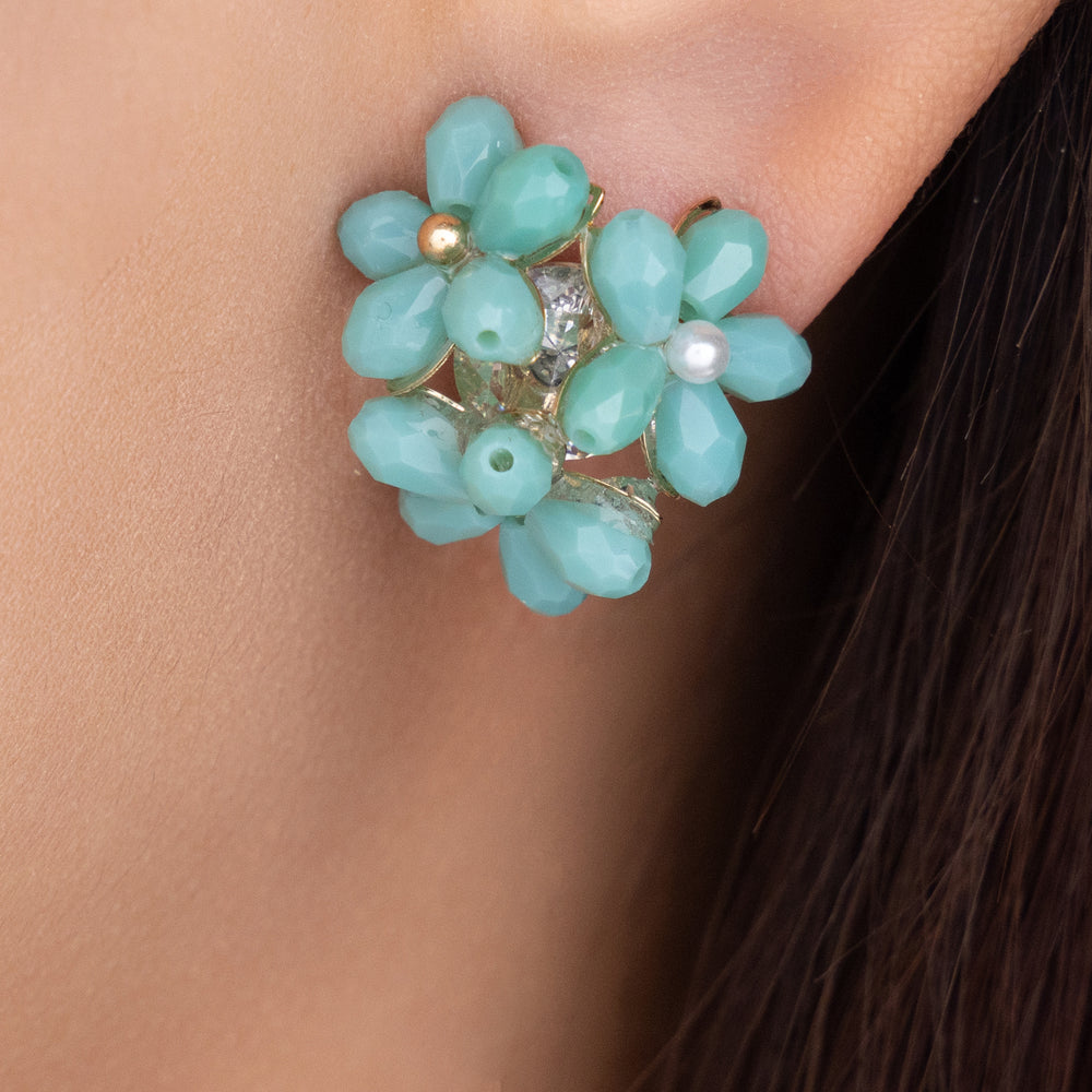 Triple Flower Earrings (Turquoise)