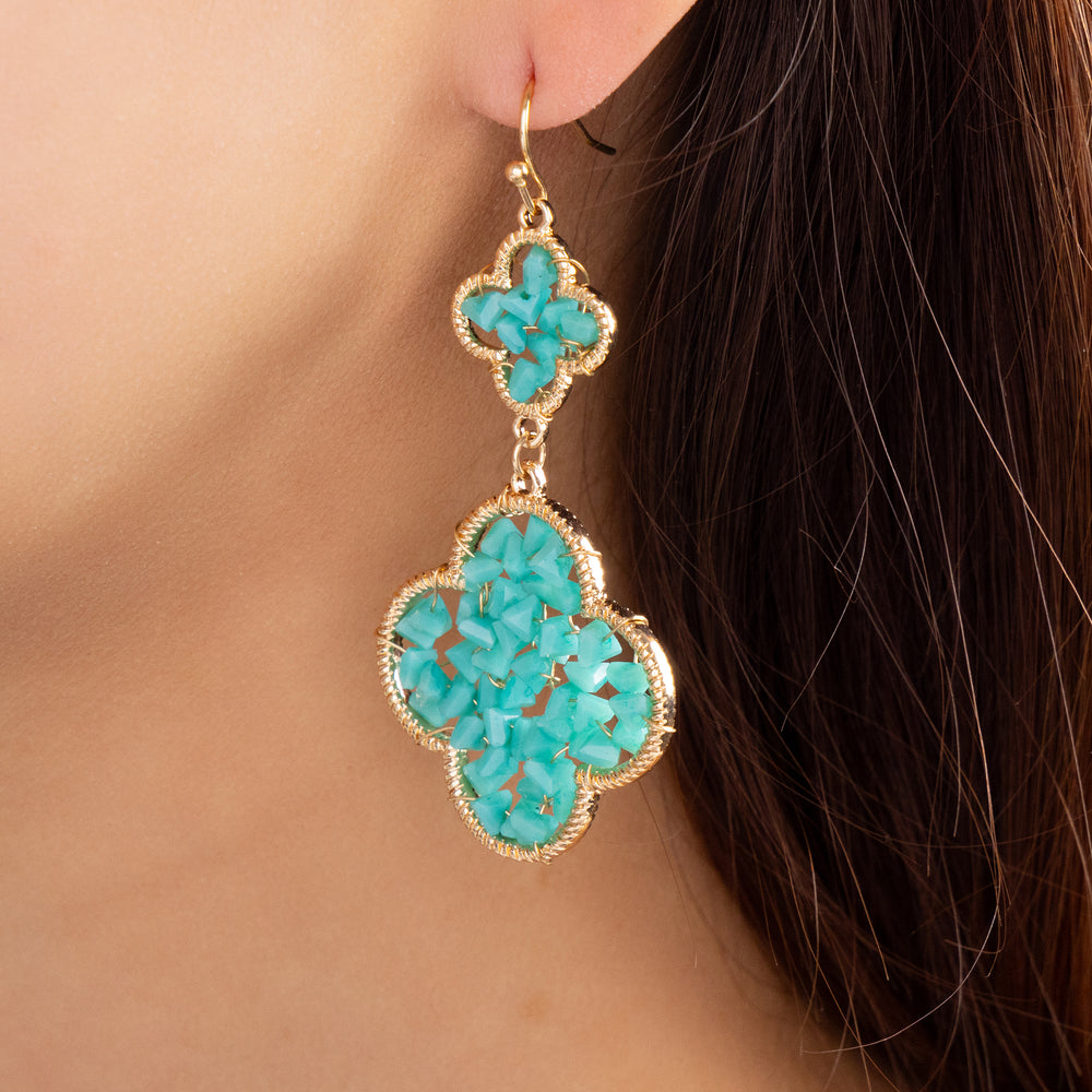 Classic Clover Earrings (Turquoise)