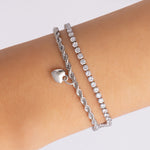 Heart & Link Bracelet (Silver)
